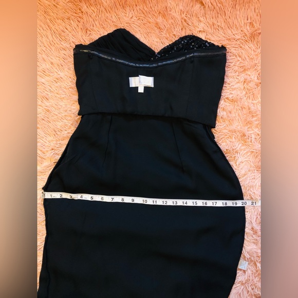 Badgley Mischka Corset Bodice Asymmetric Drape Strapless Mini Formal Dress. Sz 6 - Picture 9 of 10